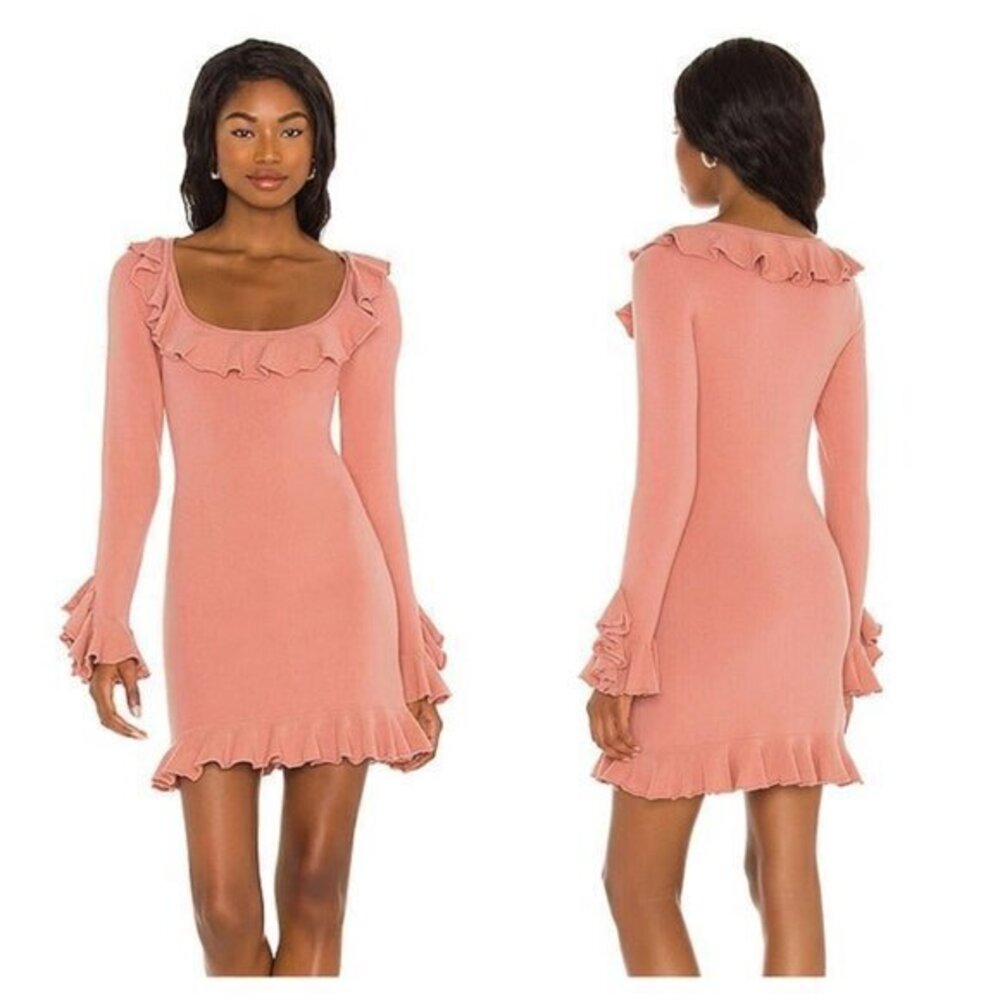 LPA Ruffle Sweater Dress - Blush